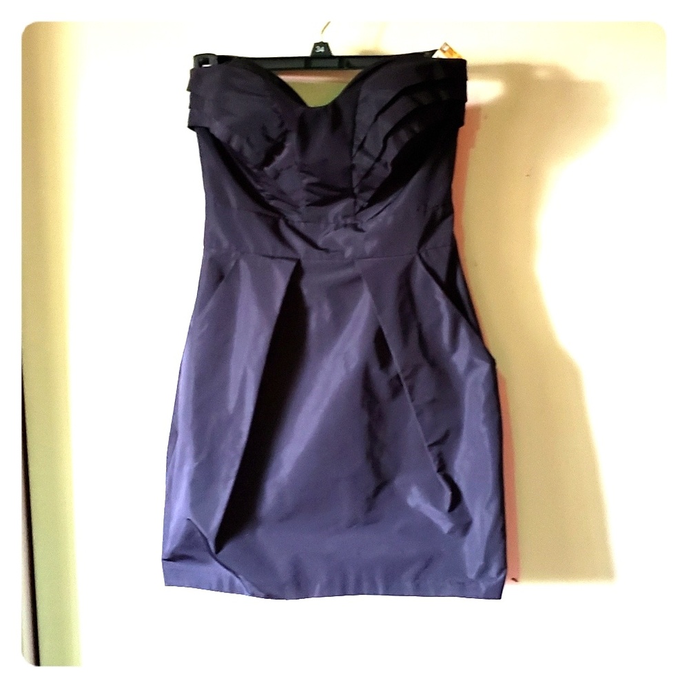 Bcbgeneration Ruffle Pleated Strapless Mini Lbd - image 1